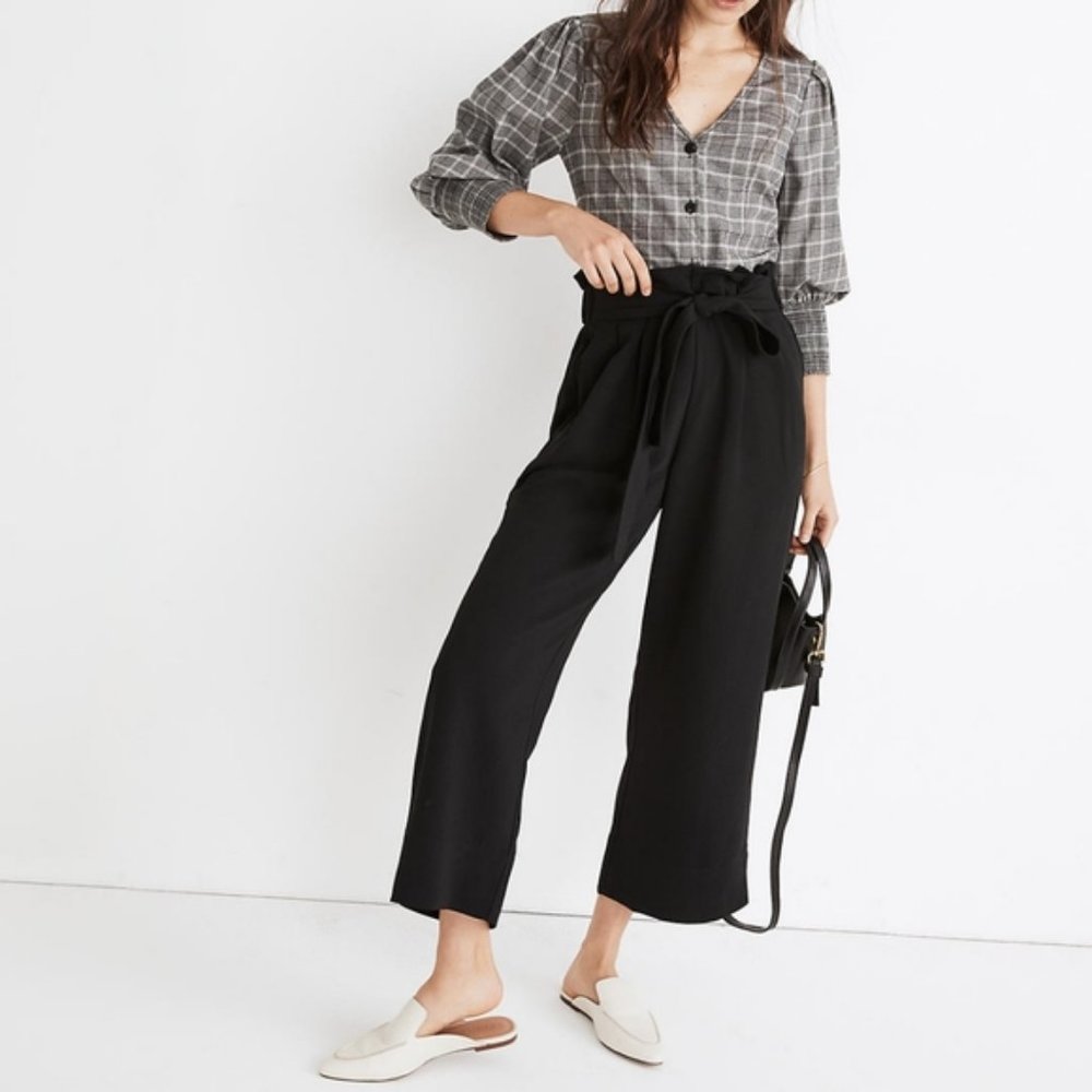 NWT Madewell Tie-Waist Huston Pull-On Crop Pants